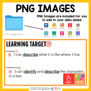 Academic Language Vocabulary Cards